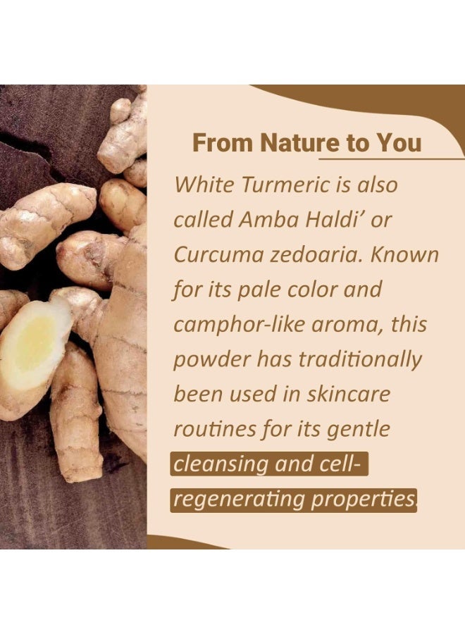 مي نيتشورال مسحوق الكركم الأبيض من mi nature | كاتشور، Curcuma zeodaria، بولانكيلانغو | لا يترك بقعاً | قناع/ماسك لجميع أنواع البشرة | من الهند | 227 غرام (8 أونصة) (عبوة مزدوجة) - Image 4