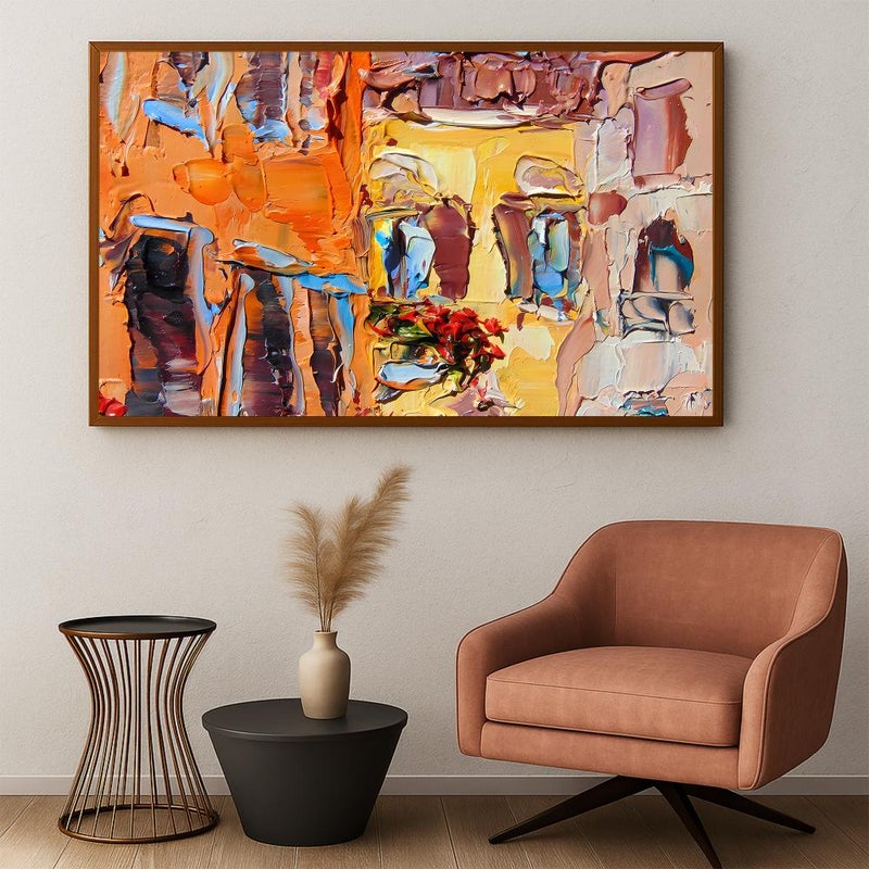 ماركتنا لوحة قماشية بتصميم الفن التشكيلي مع برواز مجوف مقاس (60×40) قطعة واحدة - Image 3