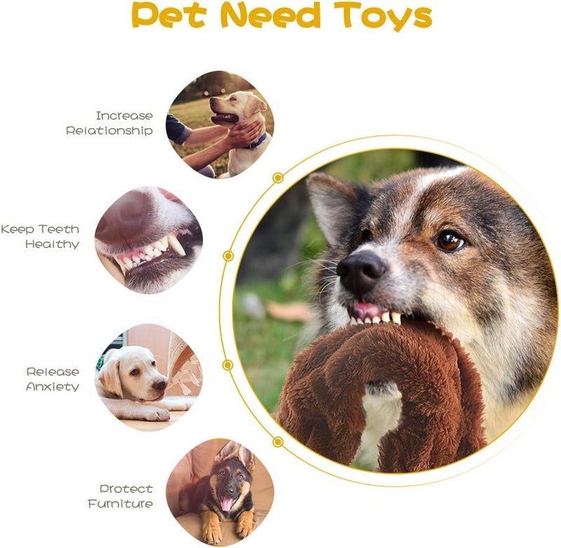 FIREOR Dog Squeaky Toys, No Stuffing Plush Dogs Chew Toy for Small Medium Large Breed Chewers, 5 Pack Stuffless Squeak Cute Animal Tough Durable Puppy Teething Chewing Fabric Interactive Pet Birthday Gifts - Image 2