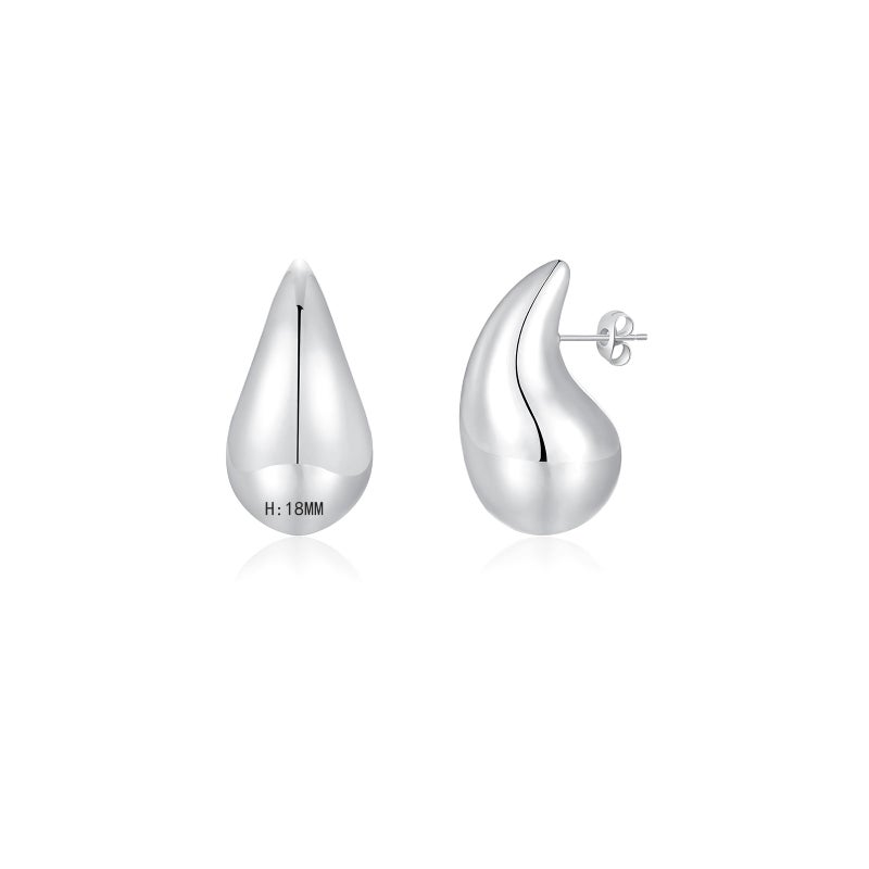 Apsvo Chunky 14K Gold Plated Hoop Earrings for Women, Lightweight Waterdrop Hollow Open Hoops, Hypoallergenic Dupes Earrings - Image 1