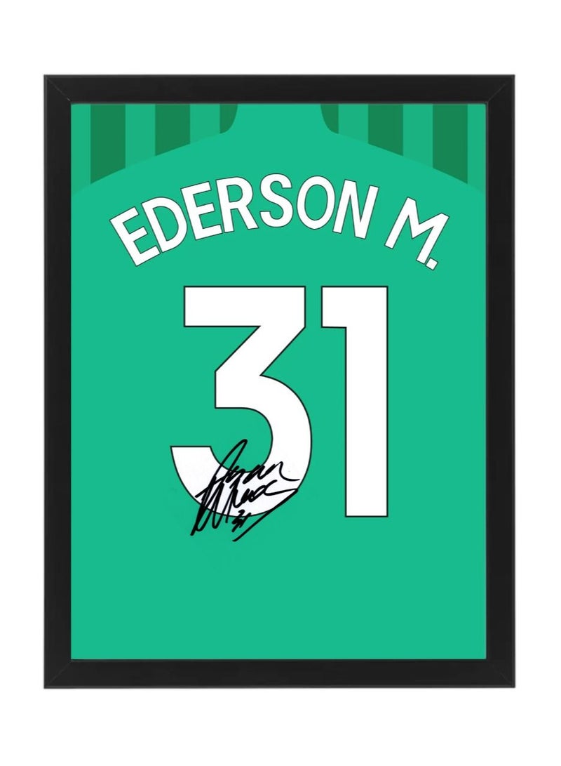Boomah Accessories Ederson Autographed Jersey 2023-24 Poster with Frame 30x40cm 