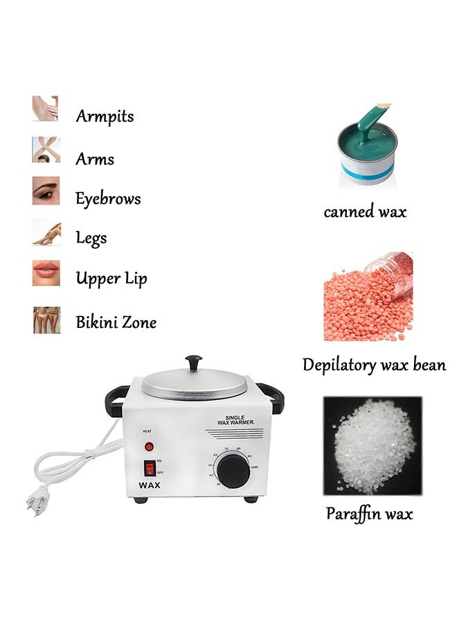 RollsTimi  Single Pot Electric Wax Heater Hair Removal Parrafin Adjustable Temperature Warmer Machine for Facial Skin Hair Removal - Image 4