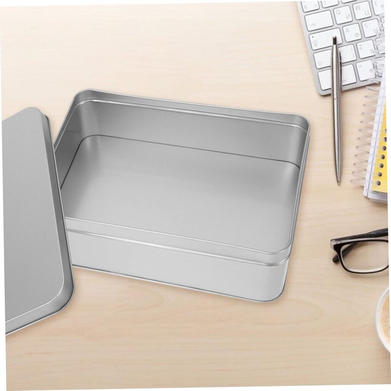 Large Rectangular Iron Storage Box for Letters and Cards 2-Piece Set Sturdy Metal Organizers Lids for Home and Office Use for Collecting Coins and Keepsakes - Image 4