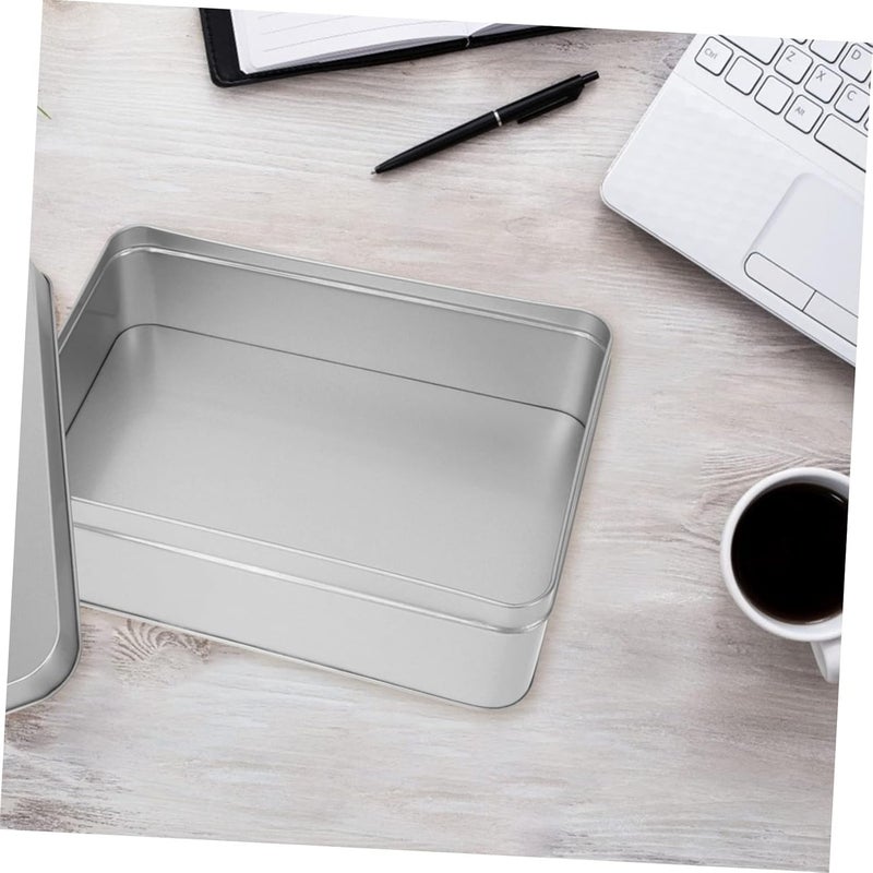 Large Rectangular Iron Storage Box for Letters and Cards 2-Piece Set Sturdy Metal Organizers Lids for Home and Office Use for Collecting Coins and Keepsakes - Image 5