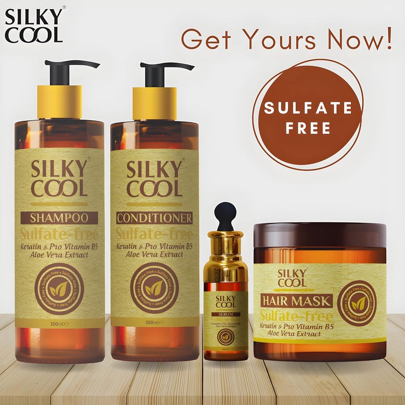 Silky Cool Sulfate-free With Keratin, Pro Vitamin B5, And Aloe Vera Extract (Conditioner 500 ml) - Image 2