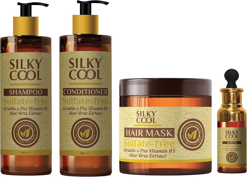 Silky Cool Sulfate-free With Keratin, Pro Vitamin B5, And Aloe Vera Extract (Conditioner 500 ml) - Image 3
