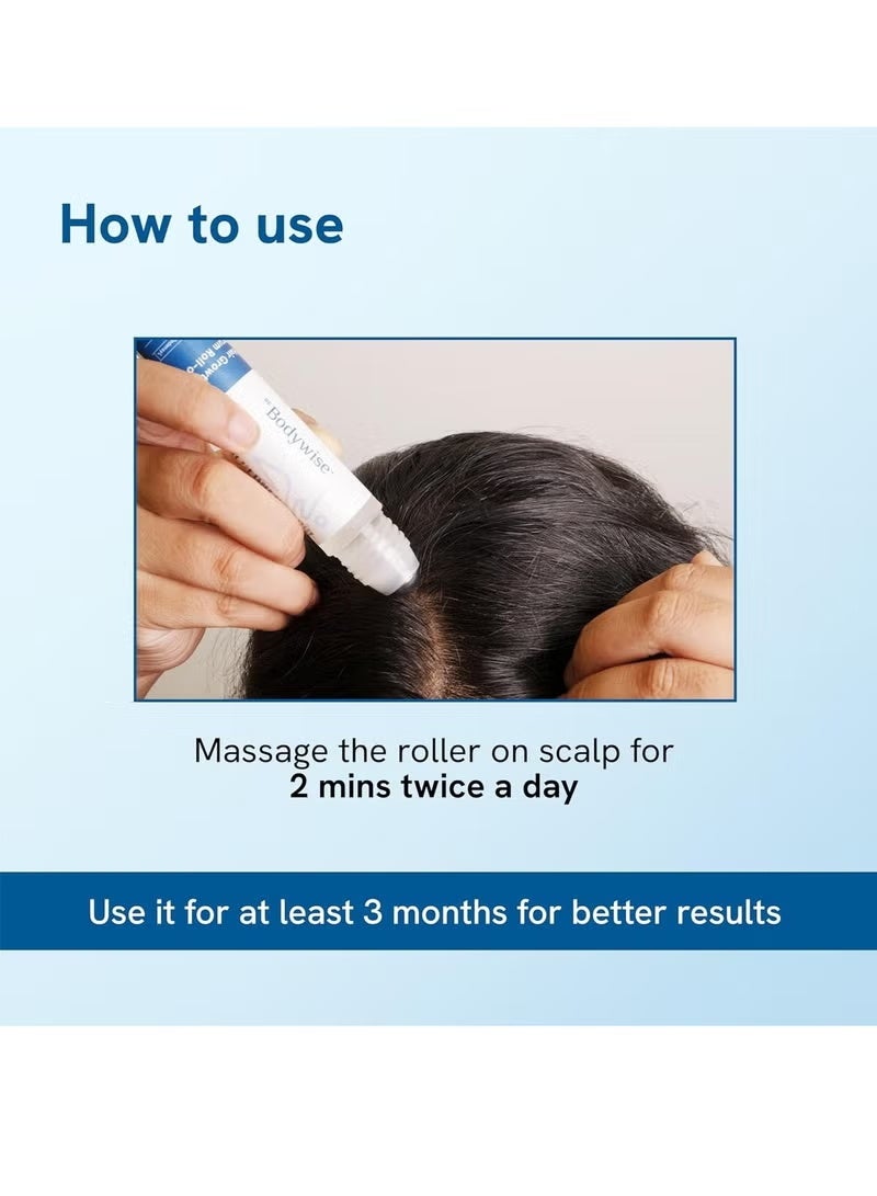 Be Bodywise 3-PACKS Hair Growth Serum Roll On with 3%Rosemary、3%Redensyl 、2% Anagain and 2% Aminexil， Thicker & Stronger Hair，Prevents Hairfall & Stimulates Hair Follicles For All Hair Types 25 ml*3 - Image 3