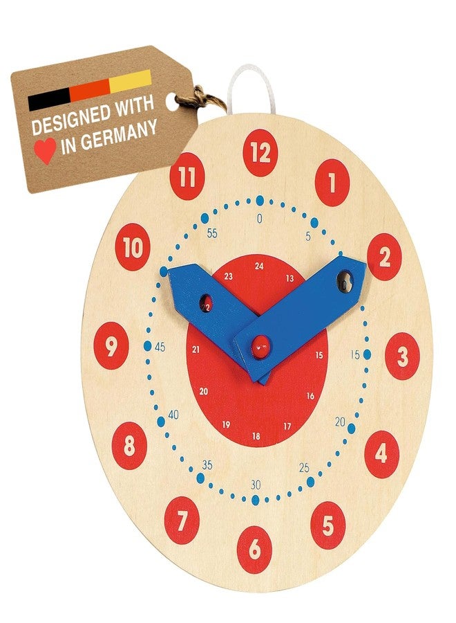 Goki Wooden Learning Clock for Kids - Educational Telling Time Teaching Clock for Toddlers & Kindergarten - Wooden Learning Toys I Toddler Educational Toys I Designed in Germany - Image 3