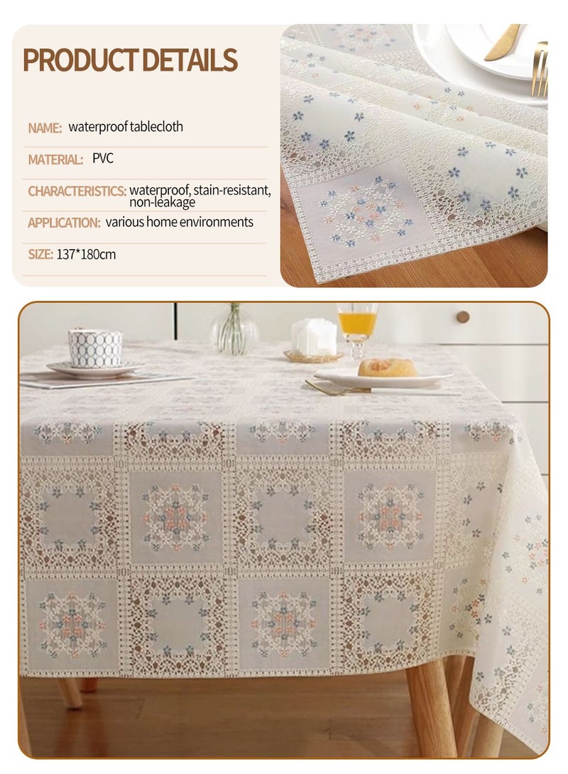BEIRUI PVC tablecloth waterproof anti-scald and oilproof no-wash, coffee table cloth plastic tablecloth, cuttable tablecloth 137cm*180cm - Image 3