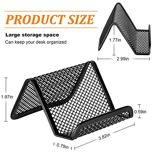 EMOMAS Business Card Holder for Desk, Office Desktop Business Card Display Holder, Mesh Business Card Holder, Desk Accessories for Women and Men,Black ( 3 Pack ) - Image 2