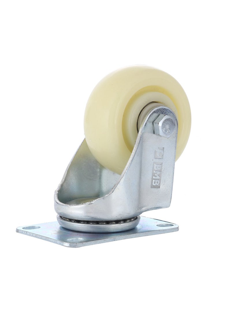 BMB tools - 2-Piece 100mm White PP Medium Duty Caster Double Ball Bearing - Swivel - Plate - Image 1
