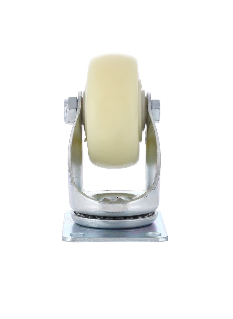 BMB tools - 2-Piece 100mm White PP Medium Duty Caster Double Ball Bearing - Swivel - Plate - Image 1