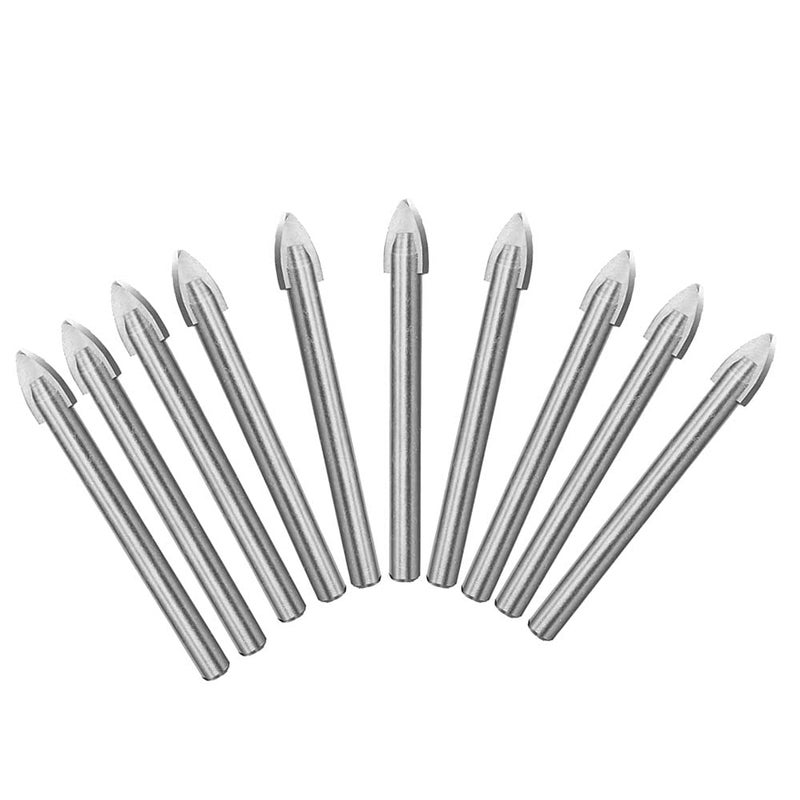 uptodateproducts 10Pcs 8MM Glass Drill Bit Set Tungsten Carbide Tipped Ceramic Tile Cutter with Hex Shank Triangle Hole Drill for Power Tools - Image 2