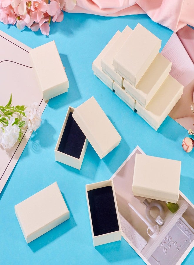Craftdady علب هدايا مجوهرات كرافت دادي بيج اللون، 12 قطعة، مستطيلة الشكل، 3 بوصات × 2 بوصة × 1 بوصة، علب مجوهرات صغيرة لحفظ القلائد والأساور والأقراط والخواتم، علبة من الورق المقوى والقطن لتخزين الأقراط وعرضها - Image 5