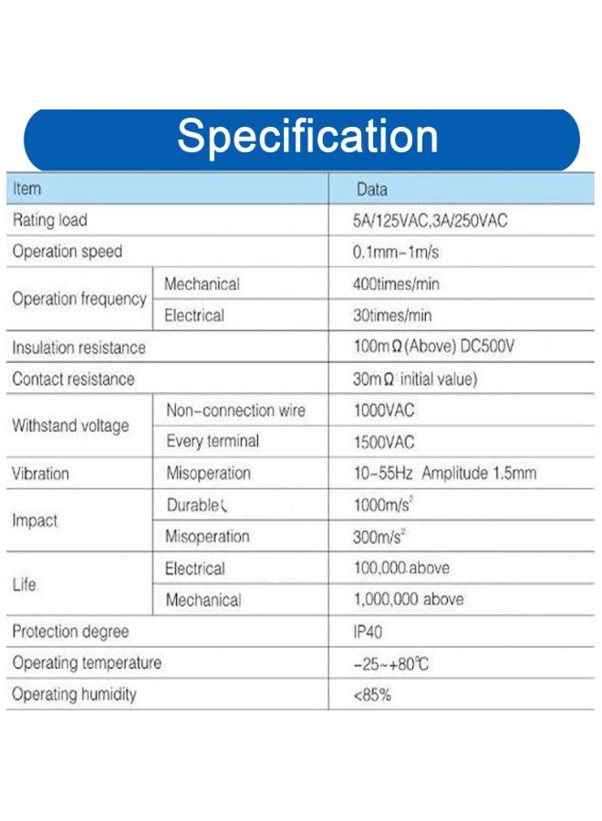 هيدفانا 15 قطعة مفتاح حد صغير 250 فولت تيار متناهي الصغر 5 أمبير SPDT 1NO 1NC مفتاح حد الإغلاق المفتوح عادة KW12-A/B/N، 3 دبابيس مجموعة مفاتيح التبديل الصغيرة اللمسية - Image 5