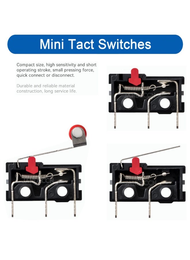 هيدفانا 15 قطعة مفتاح حد صغير 250 فولت تيار متناهي الصغر 5 أمبير SPDT 1NO 1NC مفتاح حد الإغلاق المفتوح عادة KW12-A/B/N، 3 دبابيس مجموعة مفاتيح التبديل الصغيرة اللمسية - Image 3
