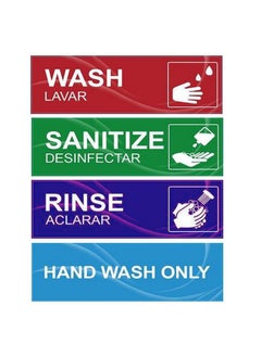 4 Pack Wash Rinse Sanitize Sink Labels Waterproof Sticker Signs Perfect For 3 Compartment Sink Restaurants Commercial Kitchens Food Trucks Dishwashing Or Wash Station