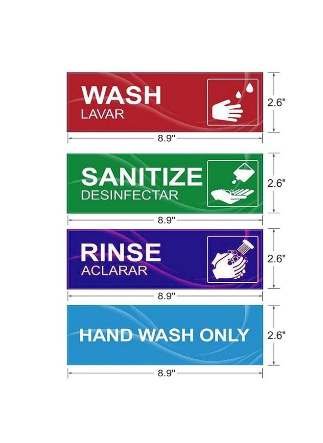 Gircss - 4 Pack Wash Rinse Sanitize Sink Labels Waterproof Sticker Signs Perfect For 3 Compartment Sink Restaurants Commercial Kitchens Food Trucks Dishwashing Or Wash Station - Image 1