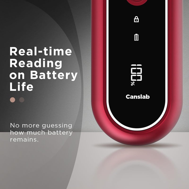 Canslab Turbo - Auto Shut Off Rechargeable Electric Can Openers - LED Battery Display USB Automatic Can Openerfor Kitchen for Seniors with Arthritis - One Touch Side Cut Can Opener Smooth Edge, Red - Image 4