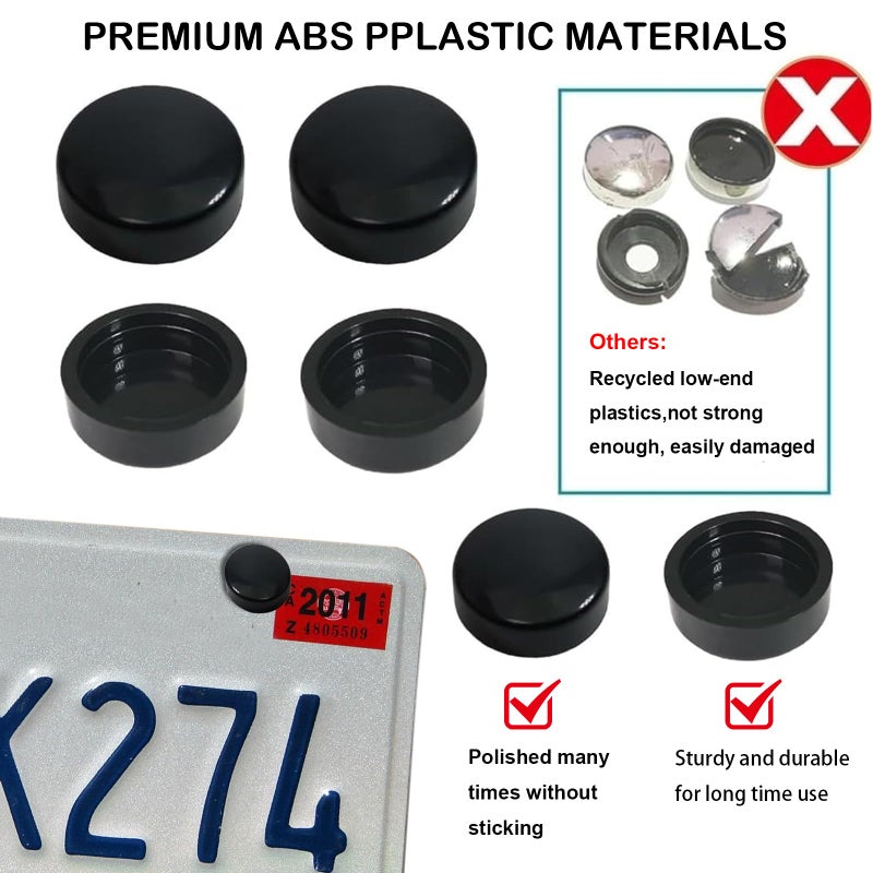Wanheart Flat License Plate Cover Set 2 Pack Clear â€“ Frameless ABS Protector for Standard 12Ã—6 US Plates, Scratch UV Resistant Plate Cover with Screws Caps, Front Rear Car Accessories (Gray) - Image 5