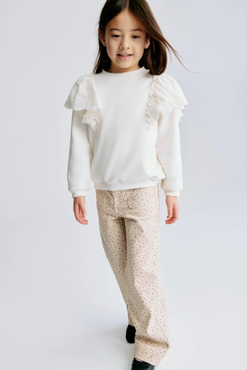 اتش اند ام سويت شيرت بحواف مكشكشة