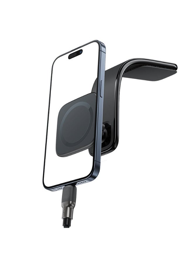 ACEFAST Car Mount Magnetic Holder D29, Strong Magnets, Hook & Loop Fastener, Dashboard Mount, Multi-Angle Adjustment - Black - Image 2