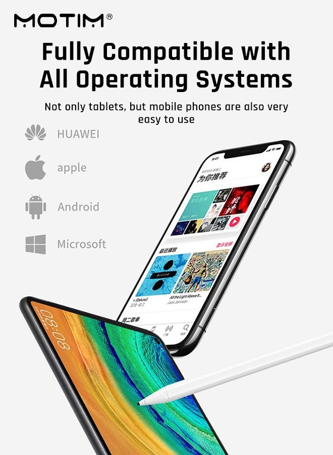 موتيم قلم ستايلس مطور ، قلم رصاص iPad ، حساسية فائقة الدقة ، امتزاز مغناطيسي قابل لإعادة الشحن لأجهزة iPad والهواتف المحمولة و Android و Huawei و Xiaom  - Image 5