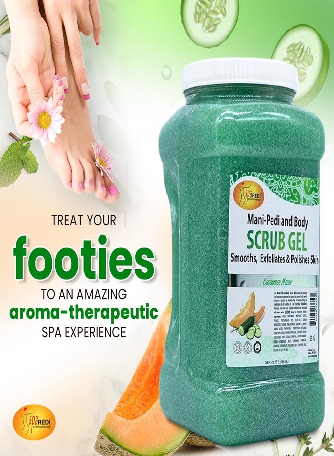 SPA REDI - Exfoliating Scrub Pumice Gel, Cucumber Melon, 128 Oz - Manicure, Pedicure and Body Exfoliator Infused with Hyaluronic Acid, Amino Acids, Panthenol and Comfrey Extract - Image 4