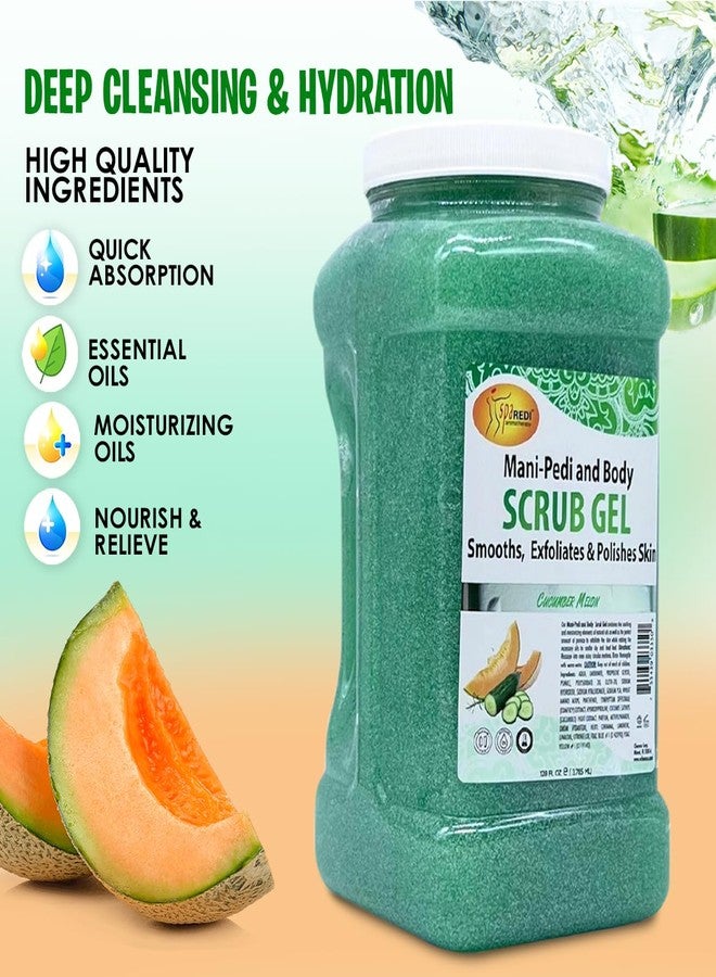 SPA REDI - Exfoliating Scrub Pumice Gel, Cucumber Melon, 128 Oz - Manicure, Pedicure and Body Exfoliator Infused with Hyaluronic Acid, Amino Acids, Panthenol and Comfrey Extract - Image 5