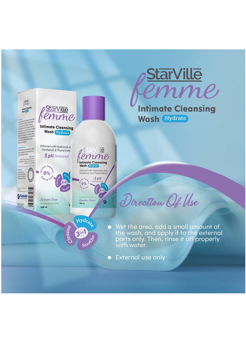 StarVille Femme Intimate Cleansing Wash Hydrate 200 ml - pzsku/Z9591785C3E84A0F2FA61Z/45/_/1737634729/9d674e19-0559-4111-9848-2c8bd392d3f7