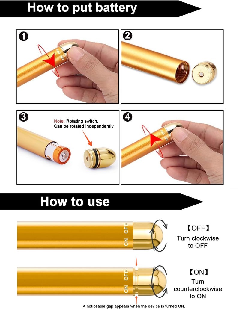 Amirce Face Massager Roller Golden 3D Roller Electric Facial Roller and T Shape Facial Roller Massager Kit Face Rollers - Image 2
