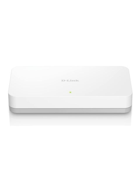 D-Link 8 Port Gigabit Ethernet Network Switch- Plug and Play, Ethernet Splitter, Fanless, Traffic Optimization, Unmanaged (DGS-1008A), White