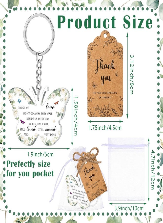 Equsion 60 Set Funeral Favors Celebration of Life Favors Acrylic Keychains for Funeral Memorial Party Guest Return Gifts(Butterfly) - Image 3