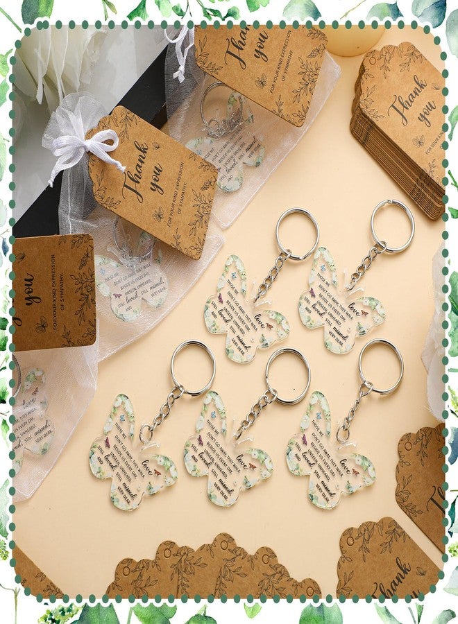 Equsion 60 Set Funeral Favors Celebration of Life Favors Acrylic Keychains for Funeral Memorial Party Guest Return Gifts(Butterfly) - Image 2