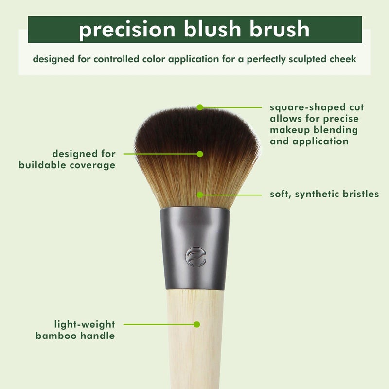 EcoTools Precision Blush Makeup Brush, Cheek Blush Brush, For Loose or Pressed Powder, Also Works With Bronzer, Eco-Friendly Face Makeup Brush, Vegan & Cruelty-Free, Synthetic Bristles, 1 Count - Image 2
