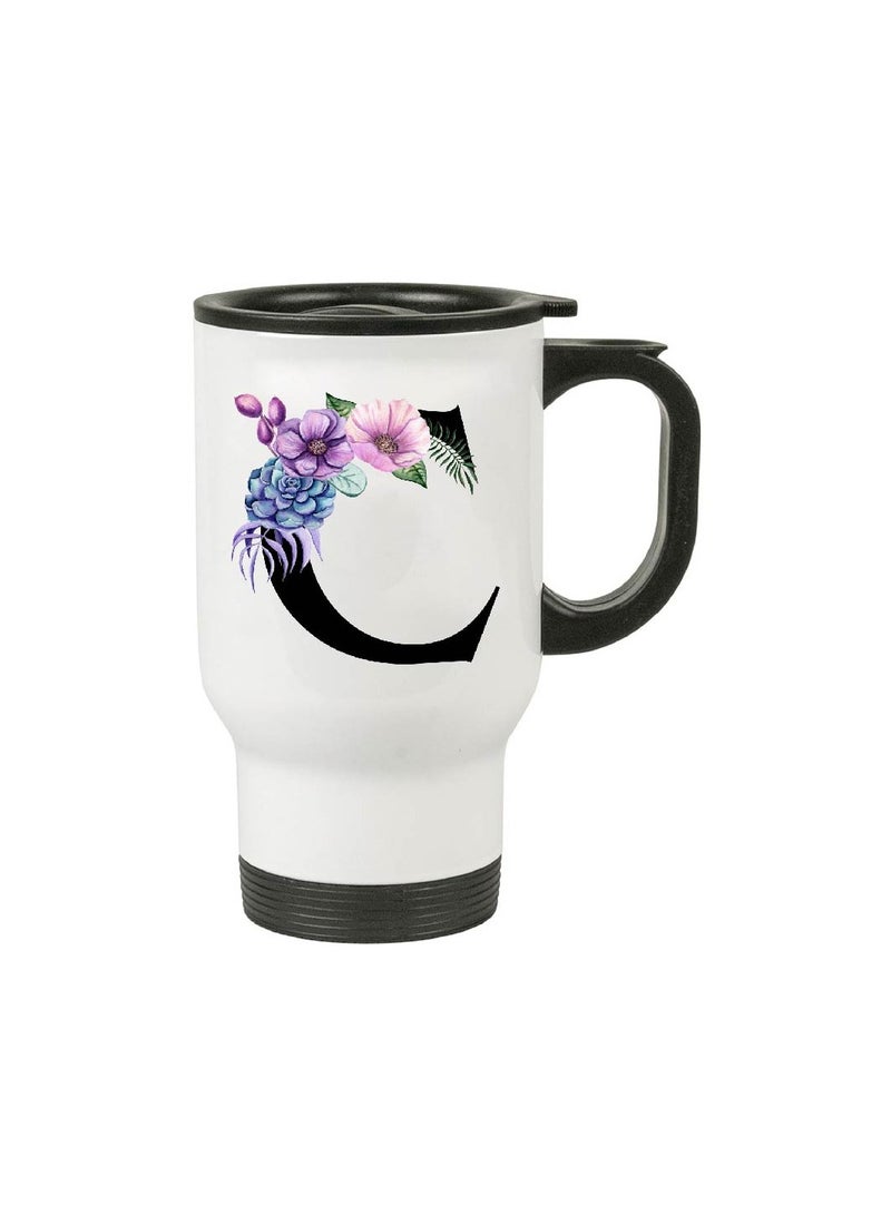 PRINTSHOP4ME Initial Letters Canvas Cotton Tote Bag, Cosmetic Pouch, and Stainless Steel Travel Mug - A Stylish Pack of 3 Combo Set for Girls - Gift for wedding - Gifts for girls - Gift for friends - Image 4