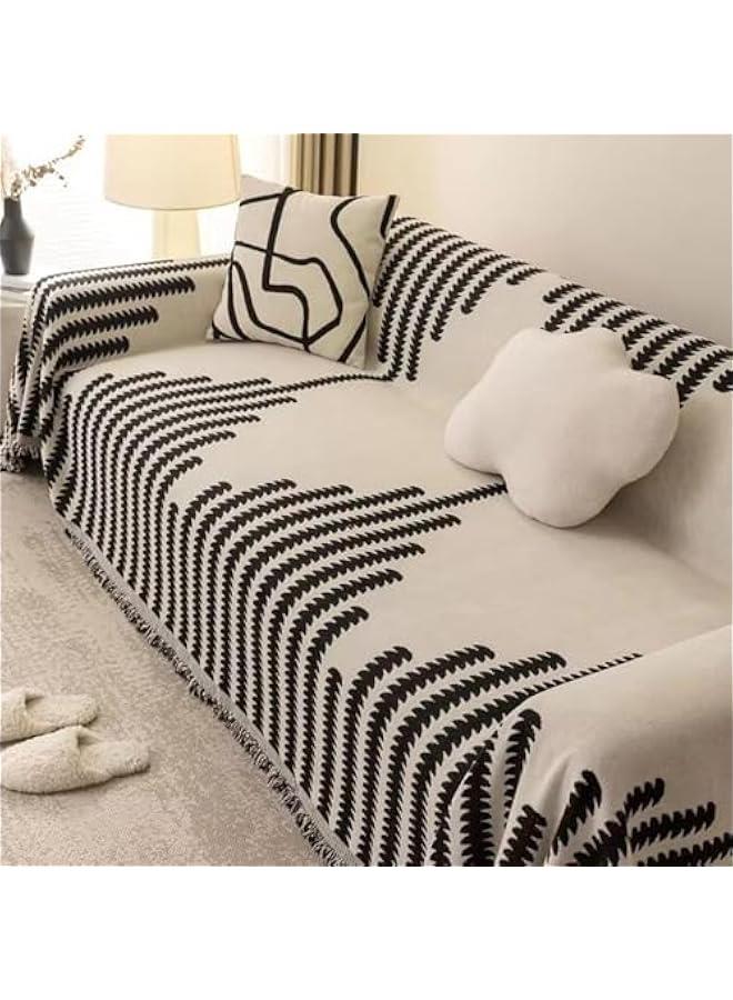 هوكور اغطية اريكة من بيبي، غطاء اريكة بنمط هندسي عصري قابل للغسل ومضاد للتزلج، غطاء اريكة من قماش شانيل مناسب للفصول الاربعة (180 × 260 سم) - Image 3