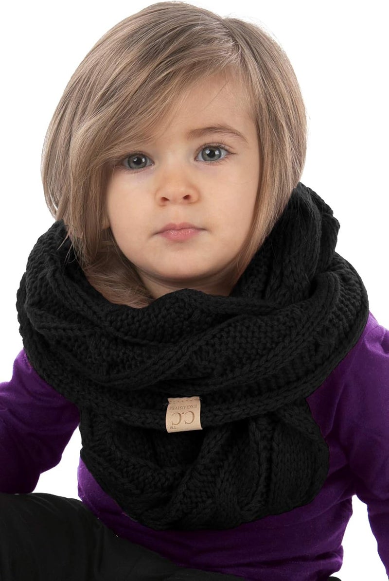 Funky Junque Girls Scarves 100% Acrylic Knit Kids Infinity Scarf Toddler Balaclava Neck Warmer Winter Circle Gaiter - Image 1