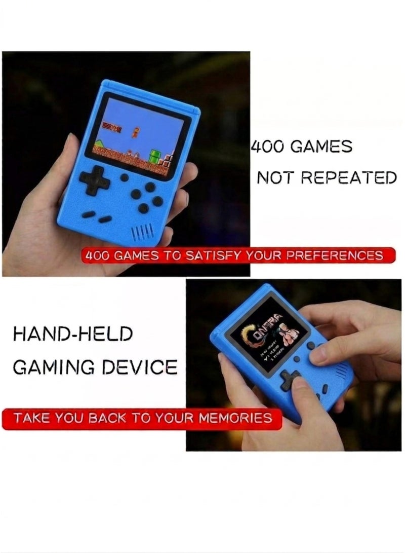 SUP Handheld Game Console with 400 Classic Retro Games, 3-Inch Color Screen, Rechargeable Battery, Portable Mini Gaming Device for Kids & Adults | Blue - Image 2