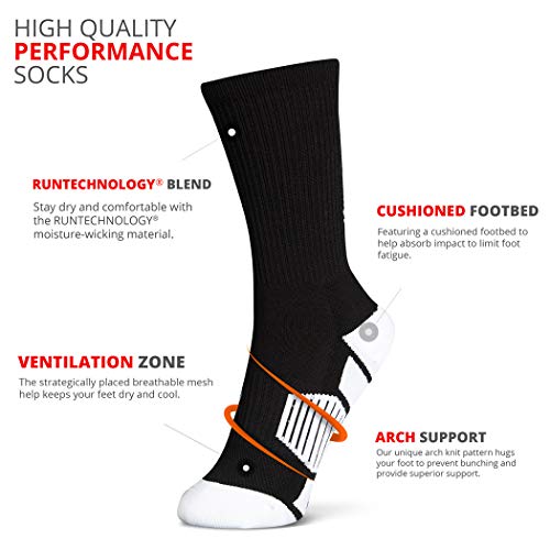 ChalkTalkSPORTS Basketball Socks Half Cushioned Crew Socks - Black, One Size Fits All - Image 3