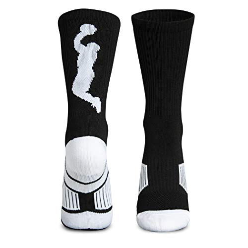 ChalkTalkSPORTS Basketball Socks Half Cushioned Crew Socks - Black, One Size Fits All - Image 1