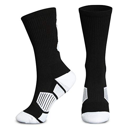 ChalkTalkSPORTS Basketball Socks Half Cushioned Crew Socks - Black, One Size Fits All - Image 2