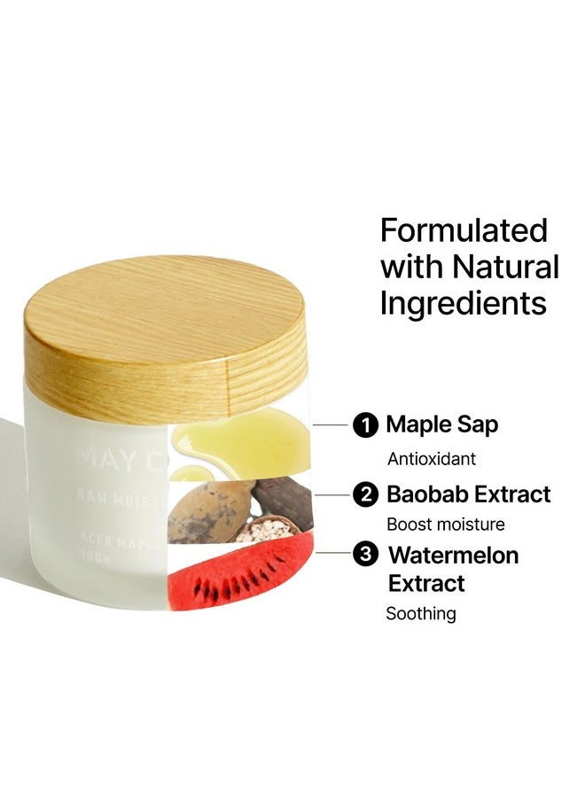 May Coop Raw Moisturizer Face Cream With Maple Tree Waterdaily Hydrating Facial Moisturizer Cream Anti Aging For All Skin Types Helps Prevent Wrinkles Vegan And Alcoholfree 80Ml  - Image 3