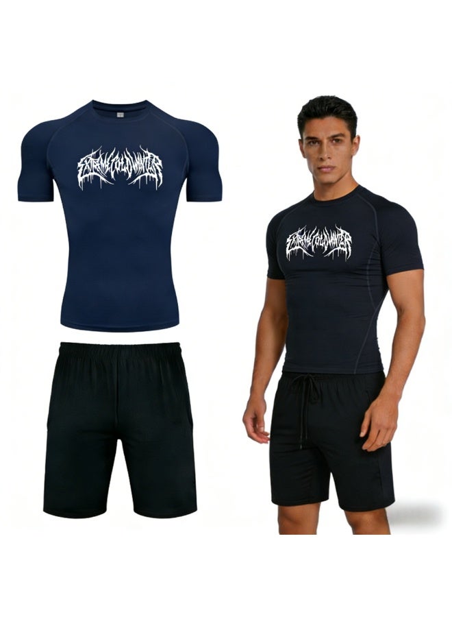 Men's sports T-shirt and quick-drying running set - Image 1