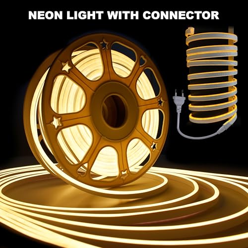 Forus 5 Meter (16.4 ft) LED Neon Strip Light Warm White – Waterproof Flexible Cuttable Rope Light for Wall Decor, Outdoor Lighting, Diwali Lights, Festival Decoration, Shop Signage – 6 Month Warranty - Image 5