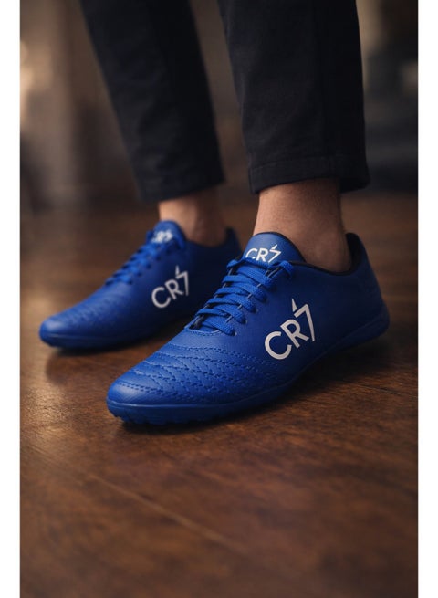 CR7 Blue Football Shoes for Men – Lightweight Soccer Turf Sneakers