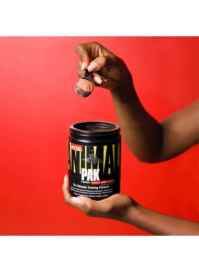 ANIMAL أنيمال باك - مسحوق الفيتامينات والمكملات الغذائية الشامل والمريح - زنك، فيتامينات C، B، D، أحماض أمينية والمزيد - متعدد الفيتامينات لأداء التغذية الرياضية للنساء والرجال - 44 ملعقة، قنبلة الكرز - Image 4