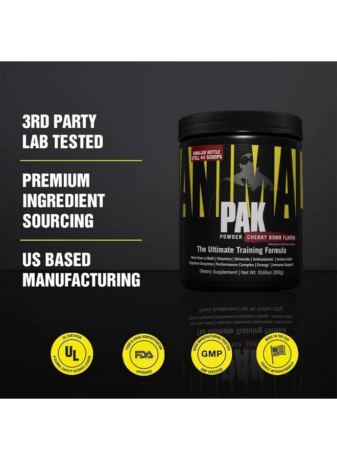 ANIMAL أنيمال باك - مسحوق الفيتامينات والمكملات الغذائية الشامل والمريح - زنك، فيتامينات C، B، D، أحماض أمينية والمزيد - متعدد الفيتامينات لأداء التغذية الرياضية للنساء والرجال - 44 ملعقة، قنبلة الكرز - Image 5