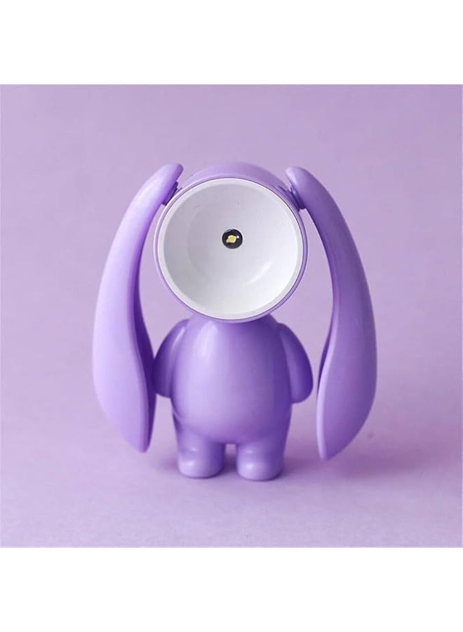 طقم مكتب صغير مرح على شكل أرنب مزود بإضاءة مدمجة، يعمل بالبطارية. الحجم: 8 × 4 سم - Image 1