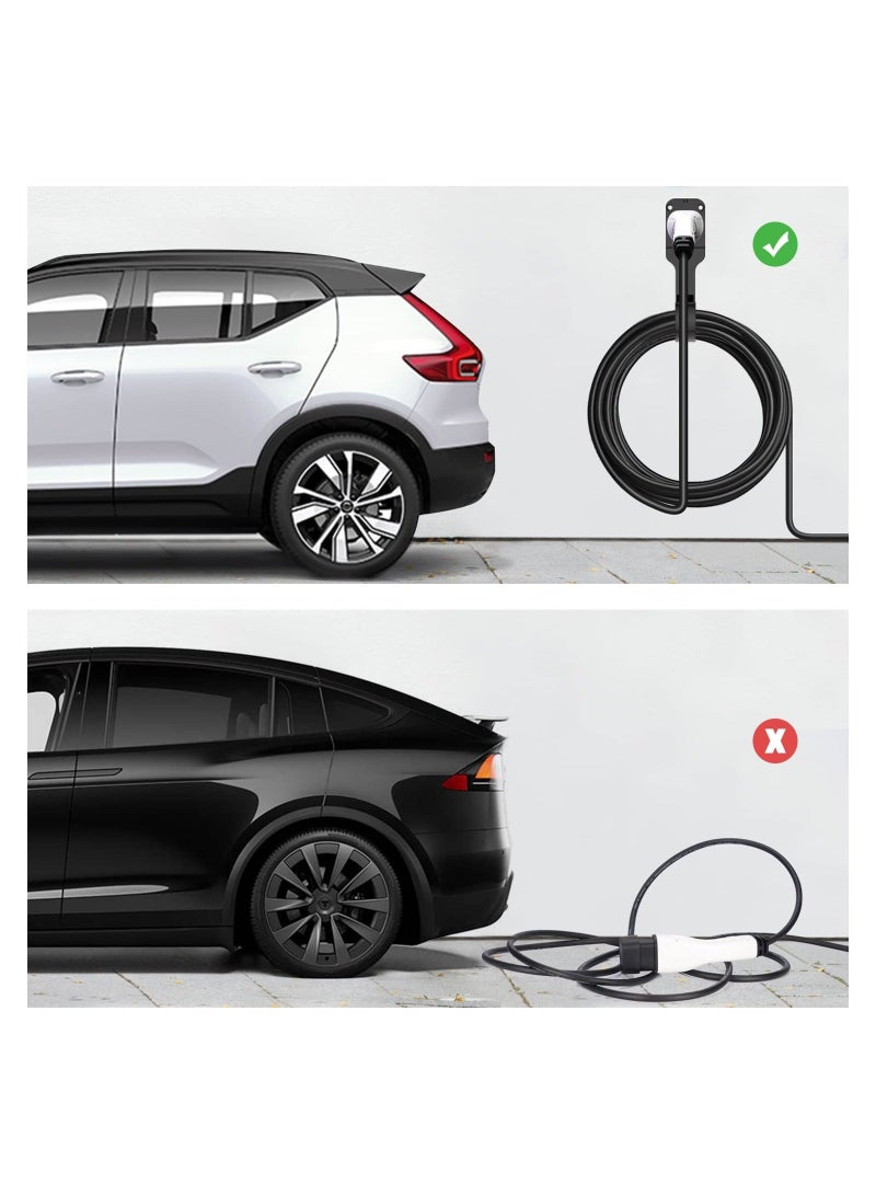 Charger Holder with Hook, Type 2, Electric Vehicle Wall Bracket, Cable Mount, Charging Organizer, Black - Image 5
